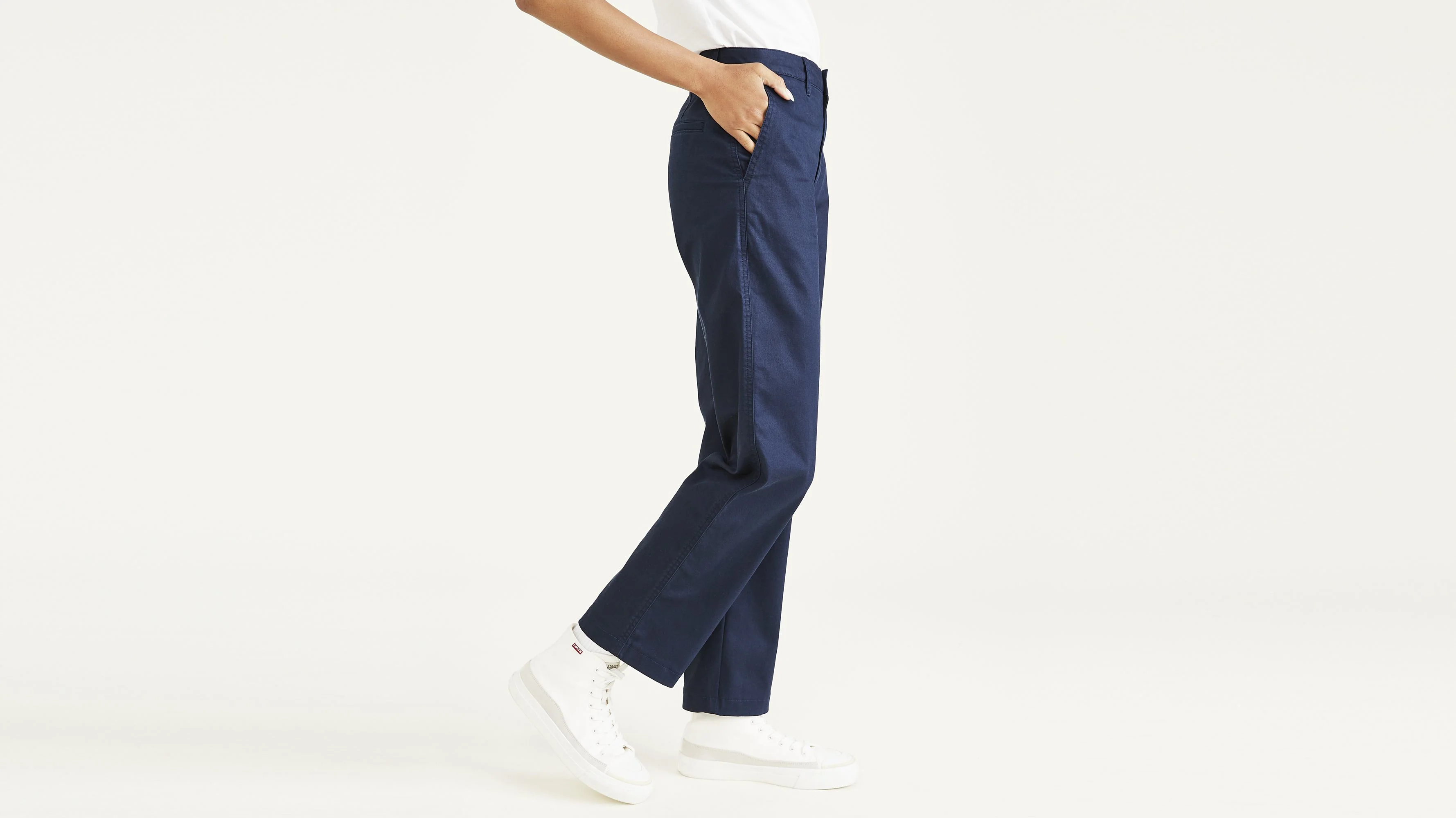 Women's High Waisted Straight Fit Original Khaki Pants - Image 3